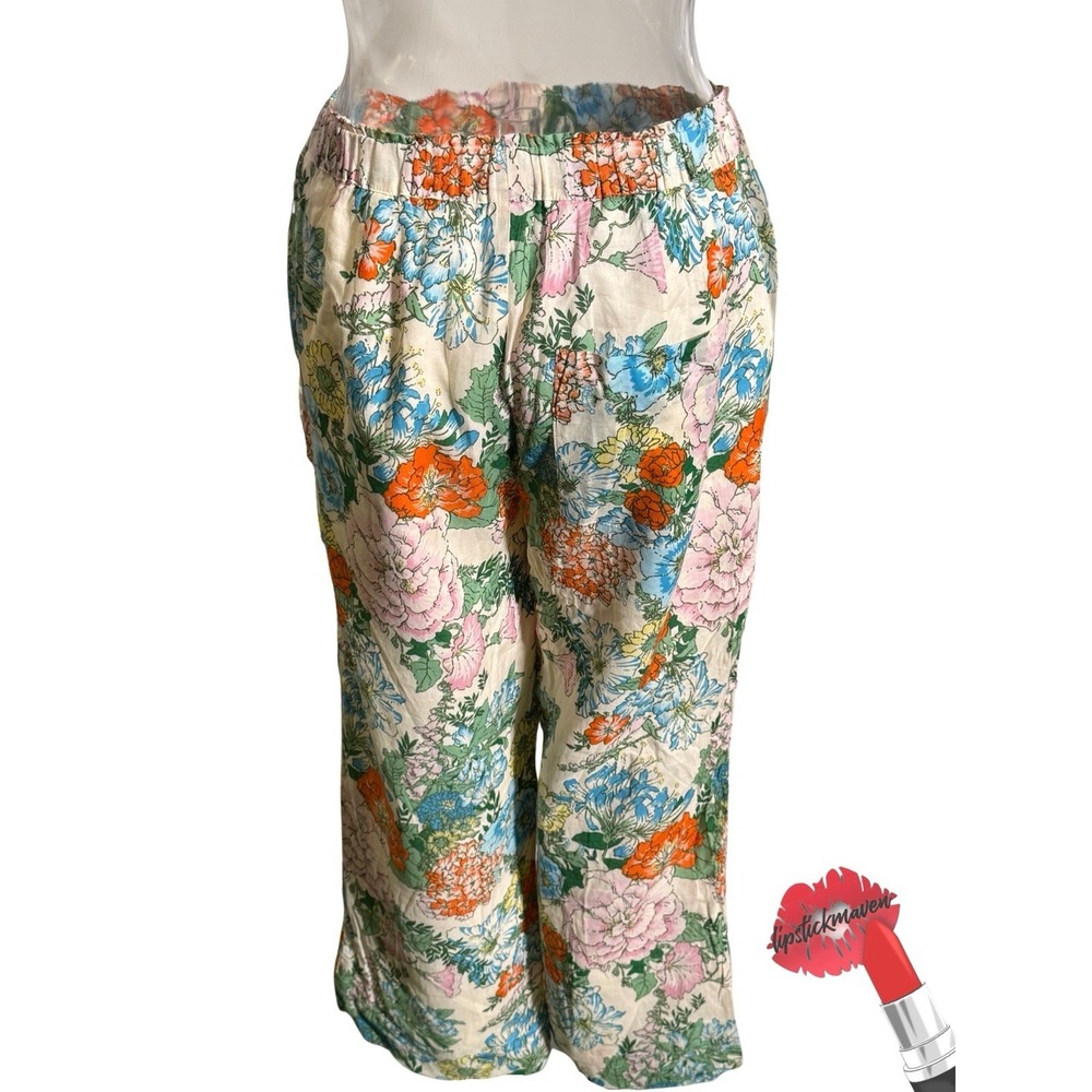 Trovata Pants‎ Womens Small Floral Birds Of Paradis Pull On Stretch Waist